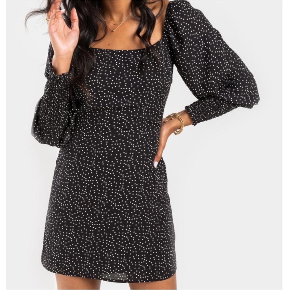 A2 - 141 Miami polka dot long sleeve black and white dress size medium